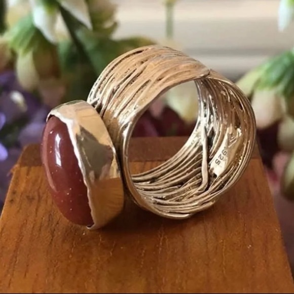 RARE Silpada Sterling Silver Sparkling Sandstone Ring R1144 Size 7 - Picture 5 of 10